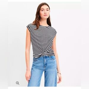 Loft Stripe Knotted Muscle Tank Top